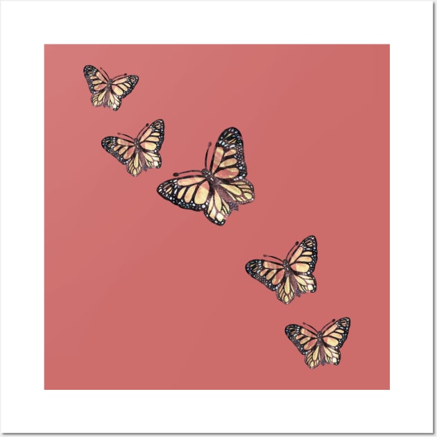 Vintage Monarch Butterflies Wall Art by bubbsnugg